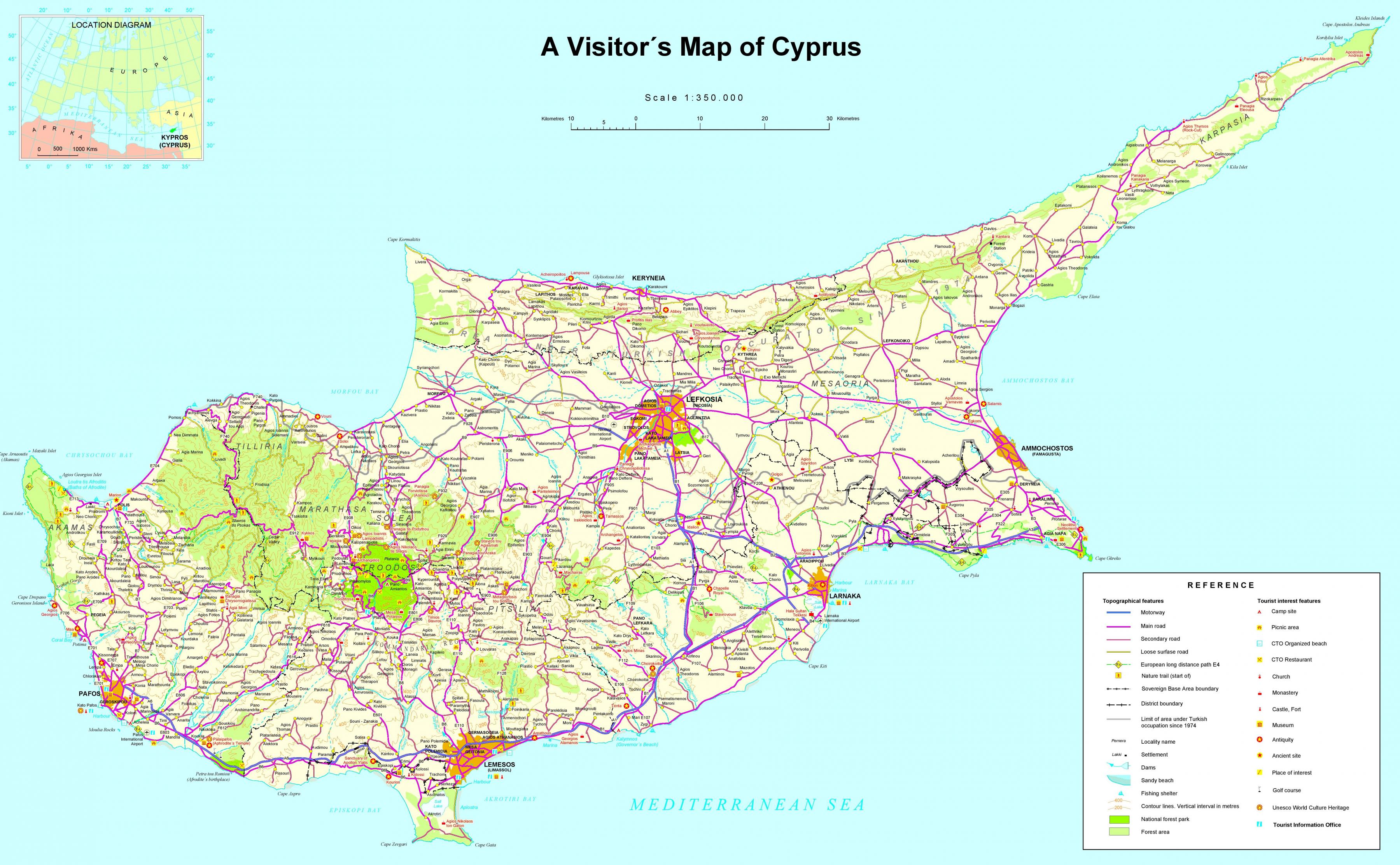 Zypern Mittelmeer Map Karte Von Zypern Mittelmeer Europa Sud Europa