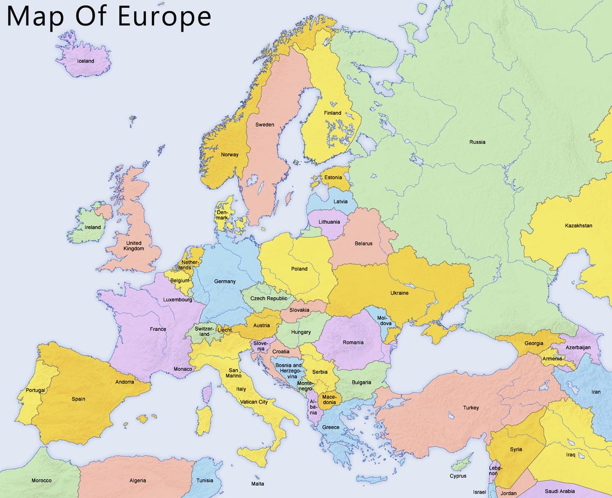 Karte von Zypern und den umliegenden Ländern
