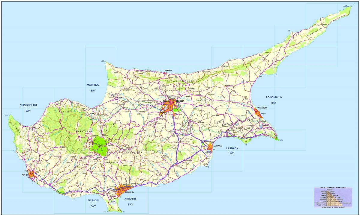 eine Karte von Zypern