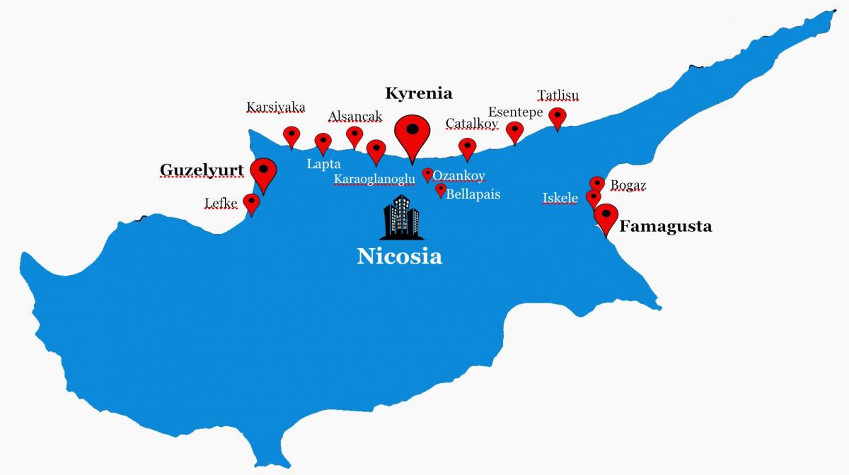 Nord-Zypern Landkarte