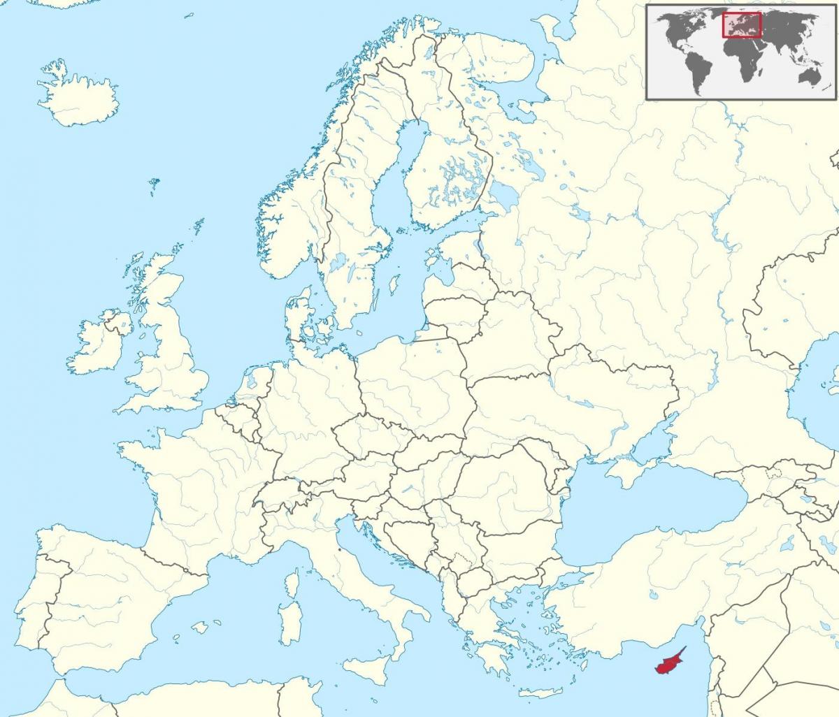 Karte von Zypern auf der Welt
