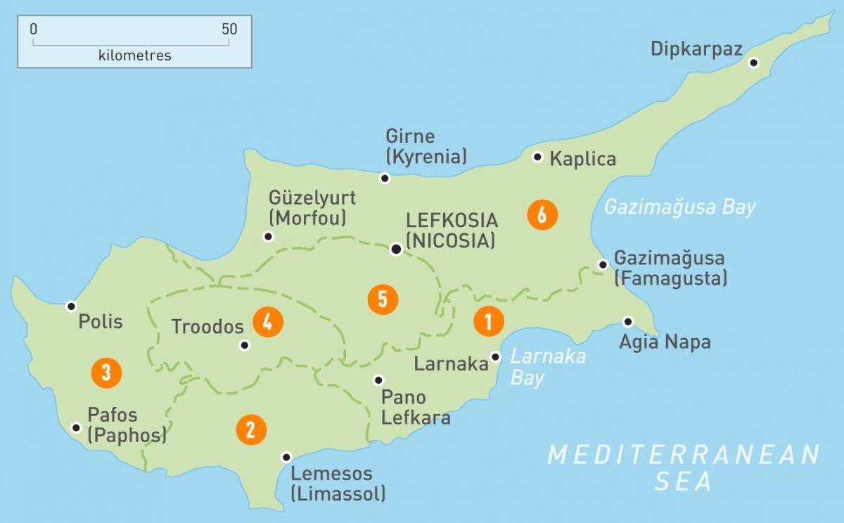 Karte von Zypern Land