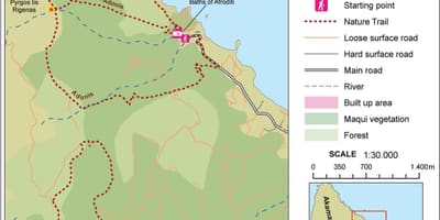 Karte von aphrodite trail Zypern 