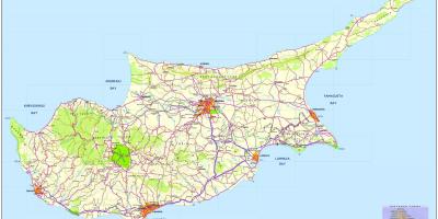Karte von road Zypern