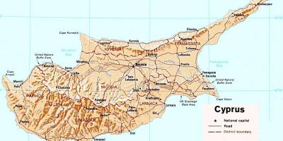 Detaillierte Karte von Zypern Insel